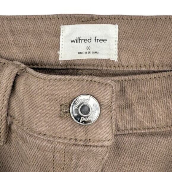 Wilfred Free Aritzia Moment High Waisted A-Line Mini In GD Deep Taupe Size 00 - Picture 3 of 5